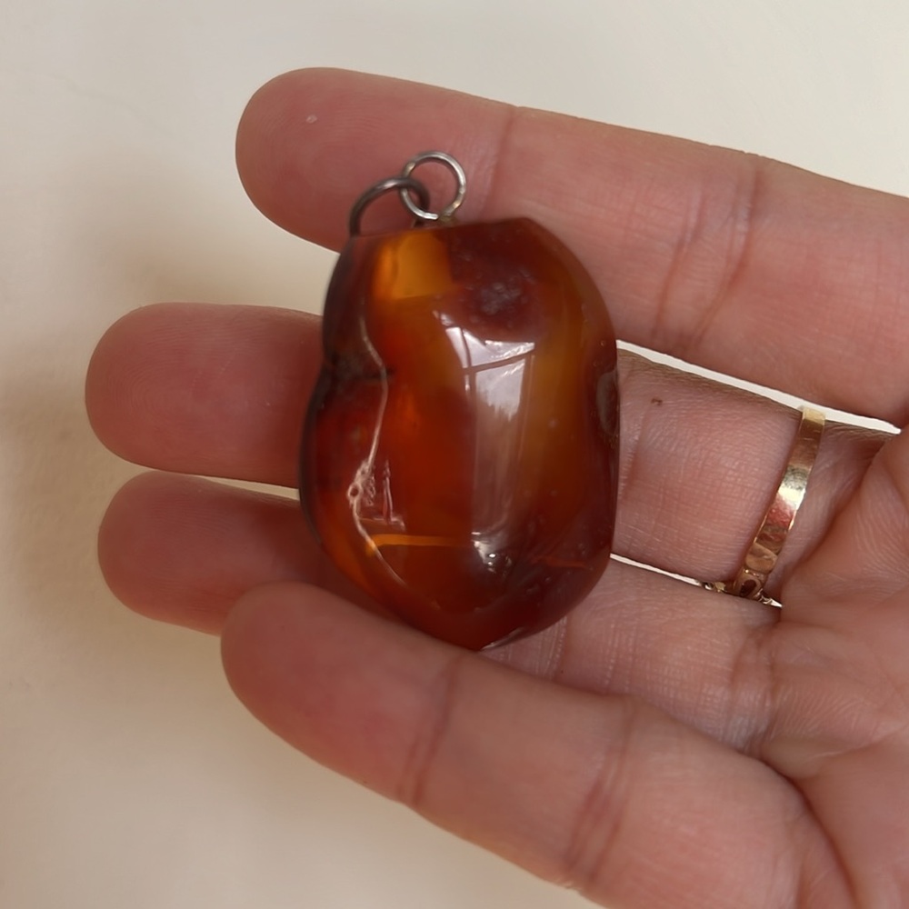 Baltic amber pendant brown shining